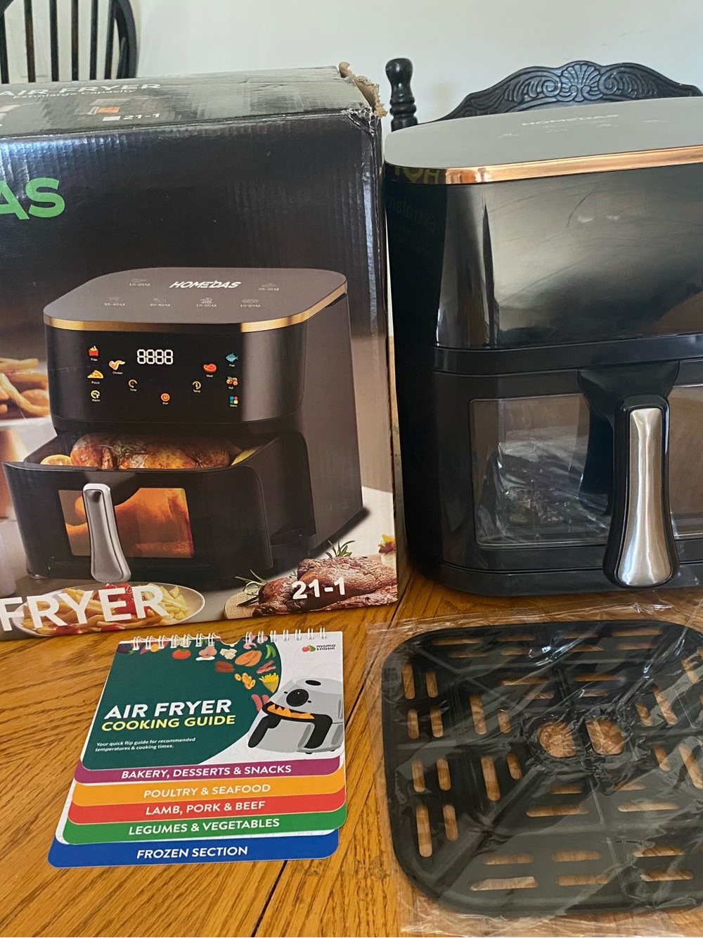 New Homedas Air Fryer Extra Large Capacity, Touch Screen & See Through Window